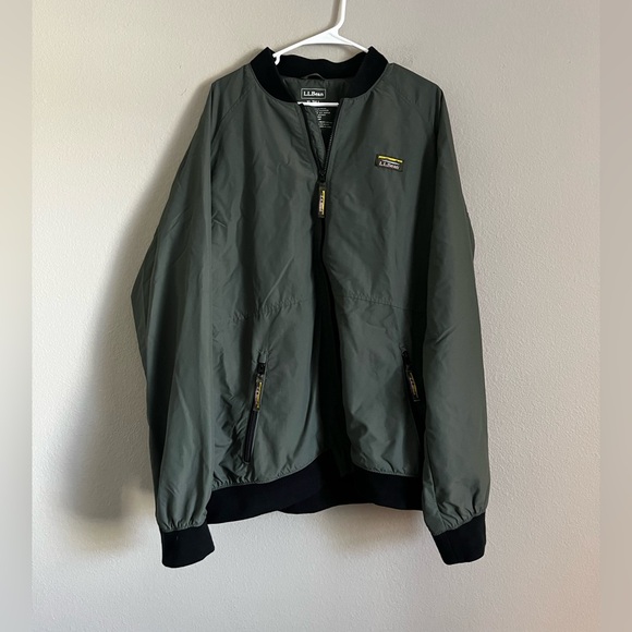 L.L. Bean Other - LL BEAN Mens XL TALL Green Windbreaker Jacket Full Zip Fleece Lined